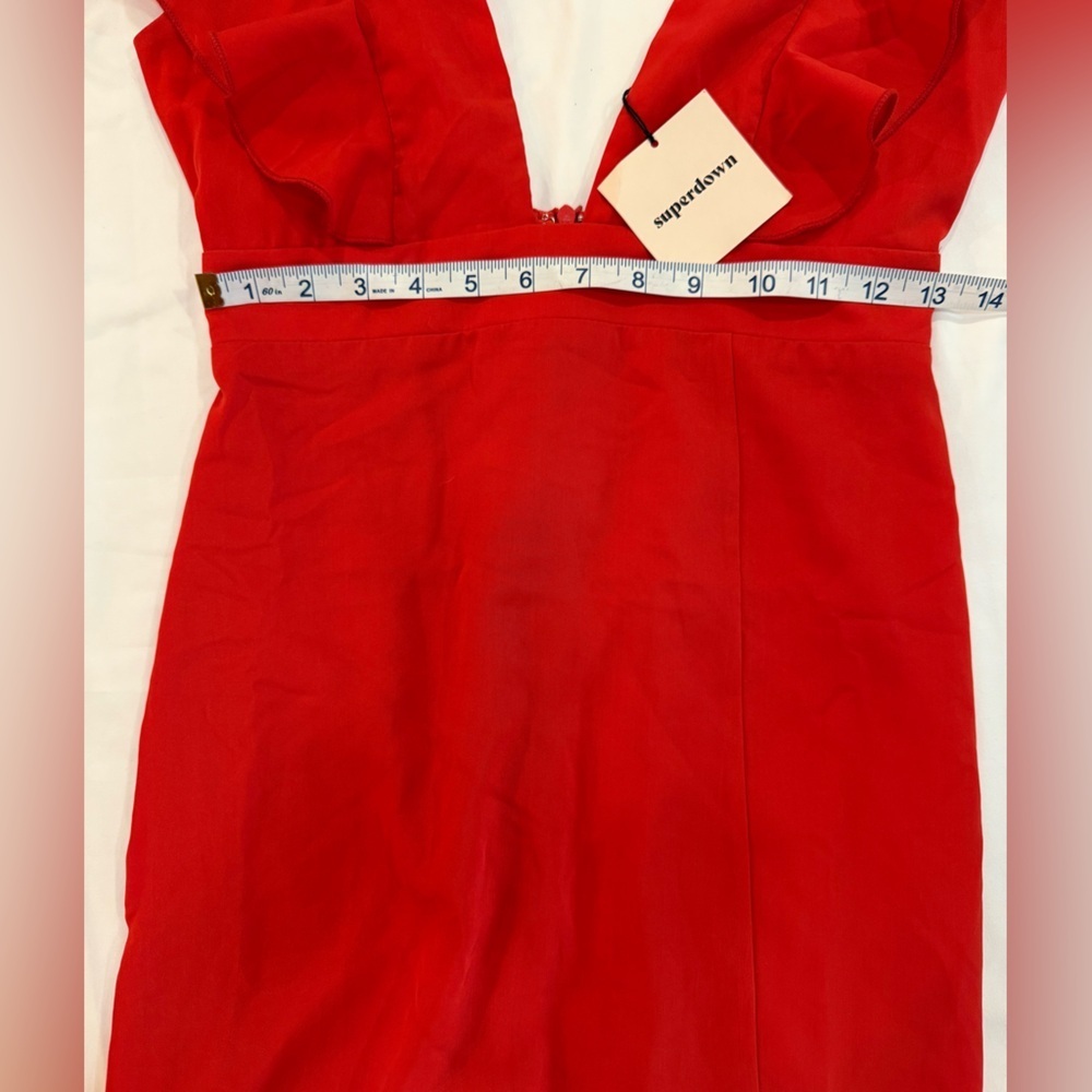 REVOLVE SUPERDOWN Harlow Red Plunging V-Neck Mini Dress NEW W/ TAGS - XS - Picture 7 of 9